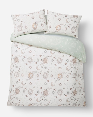 Summer Celestial Cotton Blend Reversible Duvet Cover Set