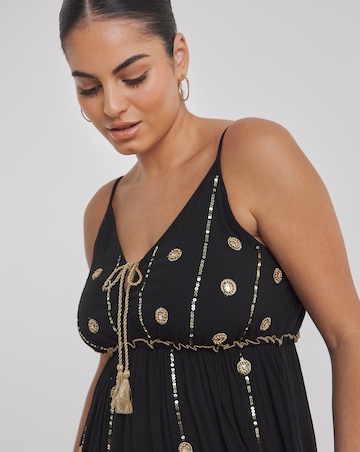 Simply Be Mirror Trims Maxi Beach Dress