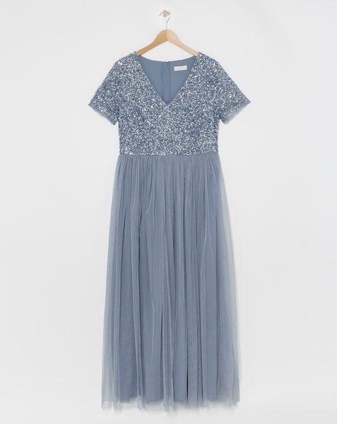 Maya V-Neck Sequin Dress