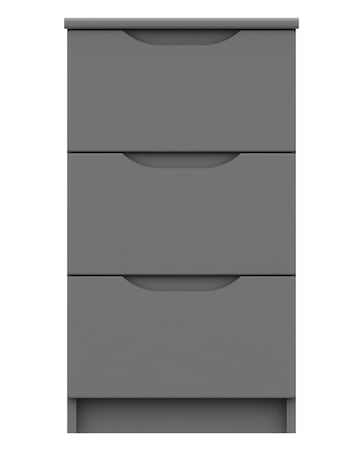 Sorrento High Gloss Assembled 3 Drawer Bedside Table