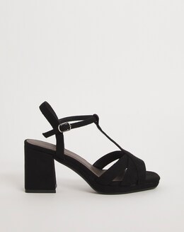 Donna T Bar Platform Sandal - Wide Fit (E)
