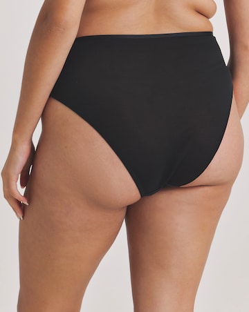 Pretty Secrets (2 Pack) Willow Stretch Lace High Leg Knickers Black/Cream