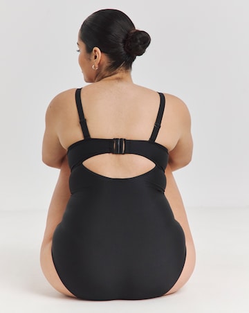 Figleaves Tailor Twist Underwired Bandeau Tummy Control Swimsuit - Longer Length