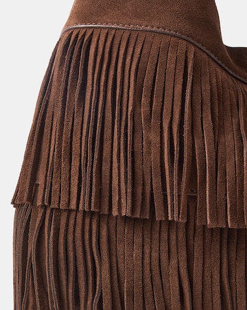 Accessorize Fringe Suede Shoulder Bag