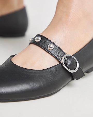 Optimism Studded Mary Jane Ballerina Shoes - Extra Wide Fit (EEE)