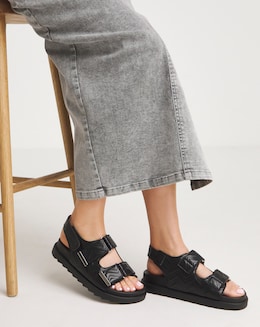 Simply Be Jess Quilted Touch and Close Sandals - Wide Fit (E)