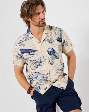Joe Browns Shark Party Shirt - White/Blue