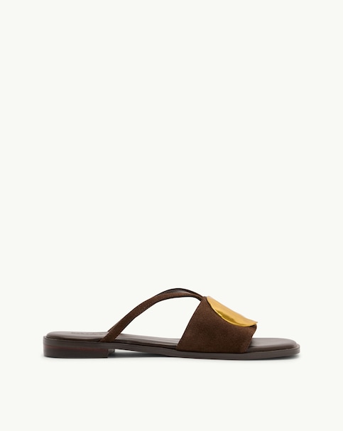 Nobodys Child Brown Metal Disc Sandals - Standard Fit (D)
