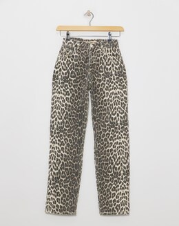 Leopard Straight Leg Jeans