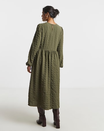Simply Be Khaki Textured Pocket Midi Dress