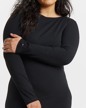 Tommy Hilfiger Rib Flare Midi Dress