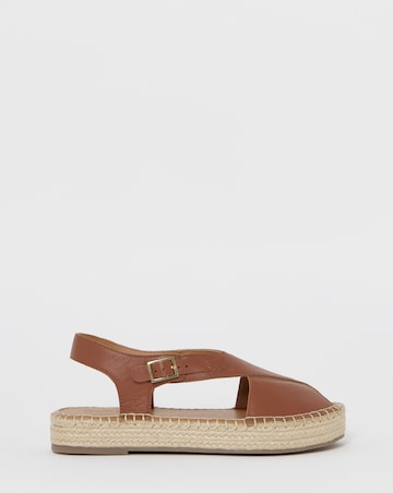 York Peep Toe Leather Espadrille Sandals - Extra Wide Fit (EEE)