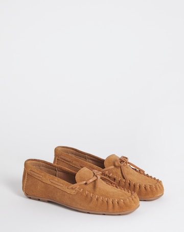 Swift Whipstitch Detail Puckered Suede Loafers - Wide Fit (E)