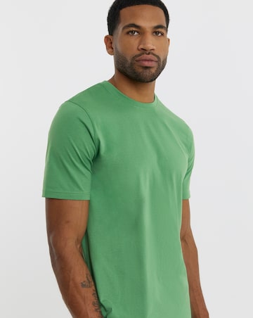 Pure Cotton Crew Neck T-Shirt Long-Green