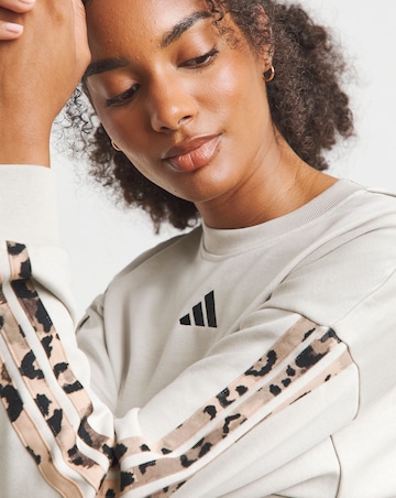 adidas Leopard Print 3 Stripe Sweatshirt