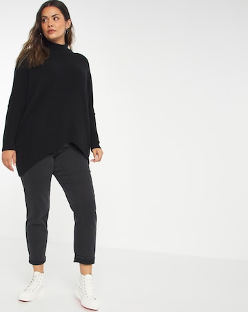 Cosy High Neck Chevron Ribbed Detail Jumper