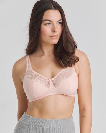 Pretty Secrets (2 Pack) Cotton Lace Non Wired Full Cup Bras (B-G) Navy/Blush