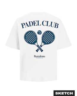 Jack &amp; Jones Padel Club Back Graphic T-Shirt - White