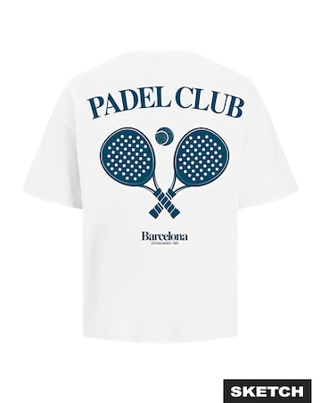 Jack & Jones Padel Club Back Graphic T-Shirt - White