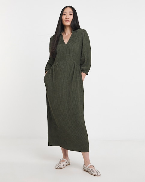 Textured Jersey Collared  Dress