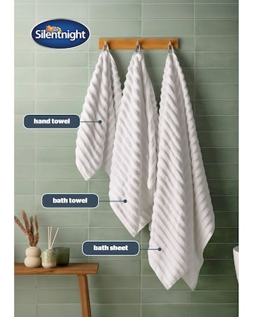 Silentnight Ribbed Cotton Towels Packs of 2
