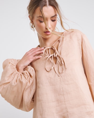Simply Be Blush Premium Ramie Volume Sleeve Blouse