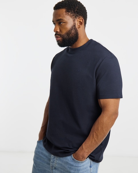 Jack & Jones Leo Textured T-Shirt - Navy