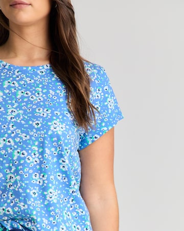 Joe Browns Jersey Pyjamas In a Bag Ditsy Print