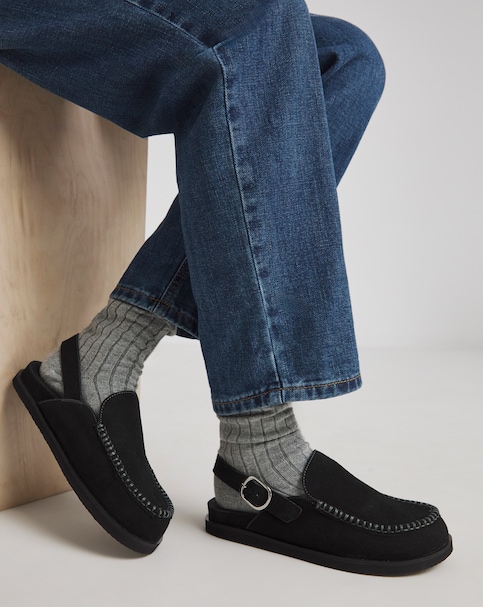 Madrid House Shoe Mules - Wide Fit (E)