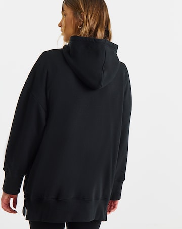 Black Longline Hoodie