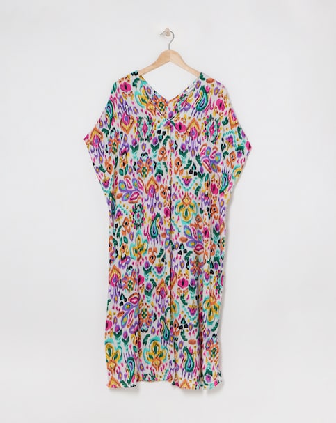Crinkle Kaftan Overhead Midi Dress