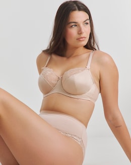 Pretty Secrets Ivy Lace Balcony Wired Basic Bra (B-F) Almond