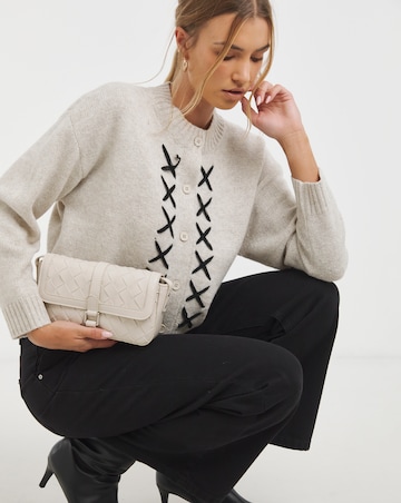 Native Youth Cross Stitch Knitted Cardigan