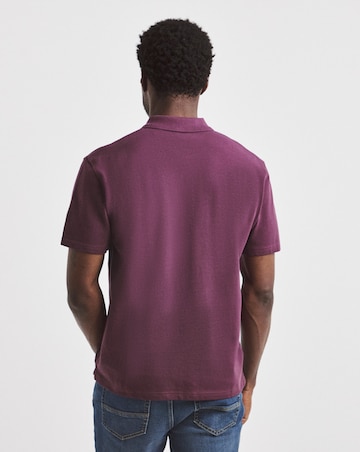 Union Relaxed Fit Pique Polo - Plum
