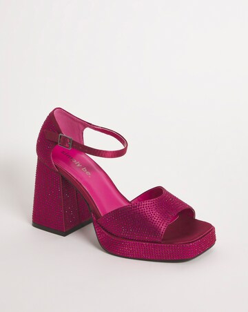Khloe Diamante Platform Heeled Sandals - Wide Fit (E)