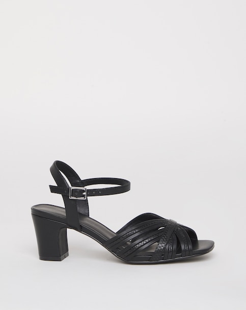Oak Strappy Block Heel Sandals - Wide Fit (E)