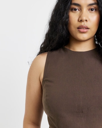 Chocolate Stretch Fit and Flare Blouse