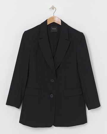 Black Relaxed Twill Blazer