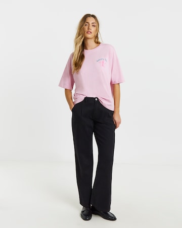 Simply Be Pink Apres Ski Graphic T-Shirt