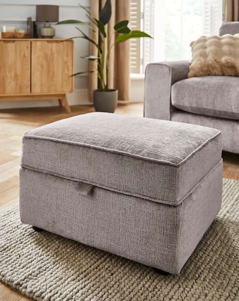 Hunter Chenille Storage Footstool