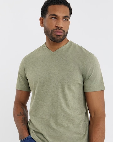 Pure Cotton V Neck T-Shirt Long
