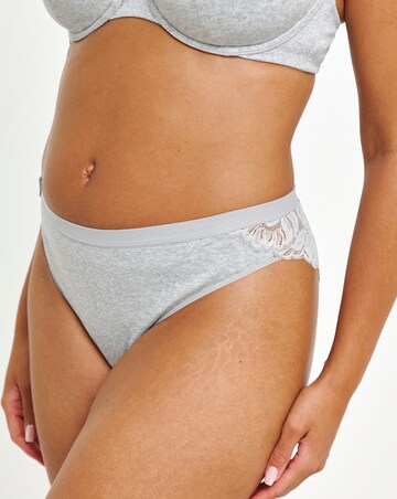 Pretty Secrets 3 Pack Harper Lace Rib Midi Brazilian Navy/White/Grey