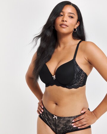 Figleaves Juliette Lace T Shirt Bra A-G - Black