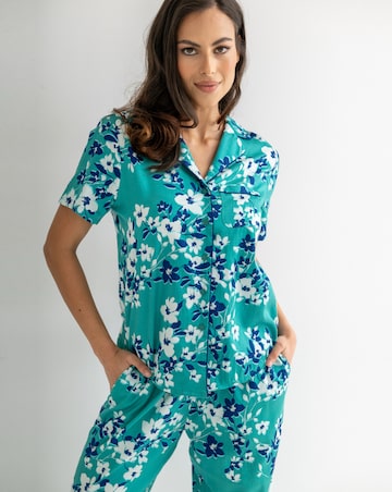 Pour Moi Cotton Satin Short Sleeve And Trousers Revere Collar PJ Set