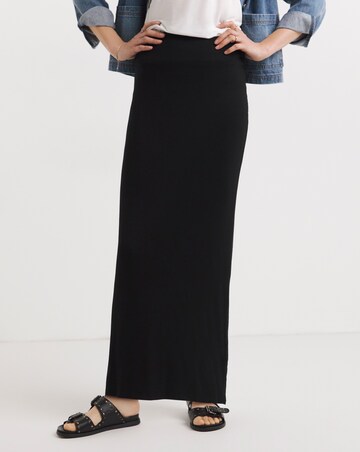 Black Stretch Jersey Maxi Tube Skirt