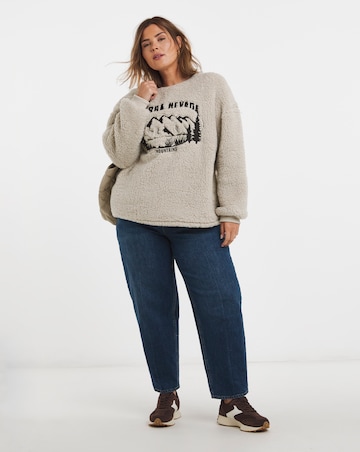 Cream Teddy Embroidered Sierra Nervada Sweatshirt