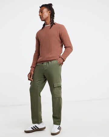 Pink Textured Knitted Crew Neck Jumper