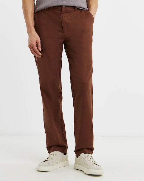 Straight Fit Linen Chino