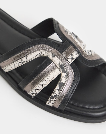 Fae Leather Woven Detail Mule Sandals - Extra Wide Fit (EEE)