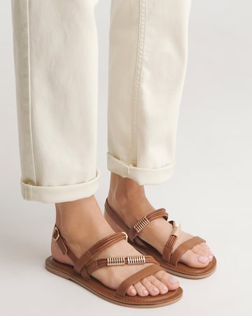Mona Leather Hardware Gladiator Sandal - Extra Wide Fit (EEE)